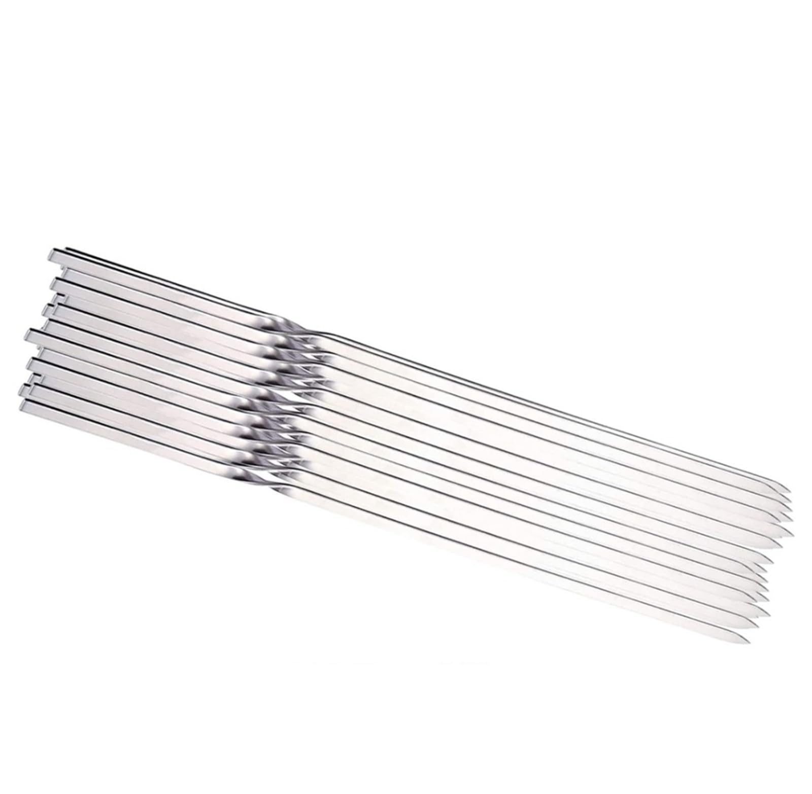 Brochetas de Kebab, 15 piezas Reutilizables Planas de acero inoxidable Brochetas para barbacoa Varilla de aguja para barbacoa Compatible con herramientas de picnic para acampar al aire libre Herrami