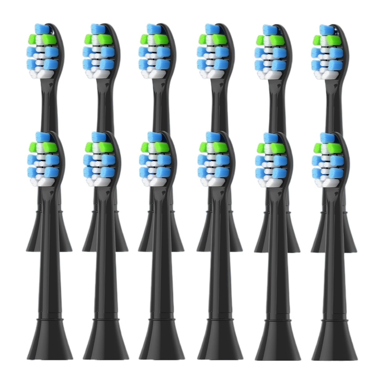 Zahnbürstenköpfe, kompatibel mit elektrischen Zahnbürsten, Ersatzbürste passend for 3100 4100 4300 5300 5500 6100 9000(12pcs Black)