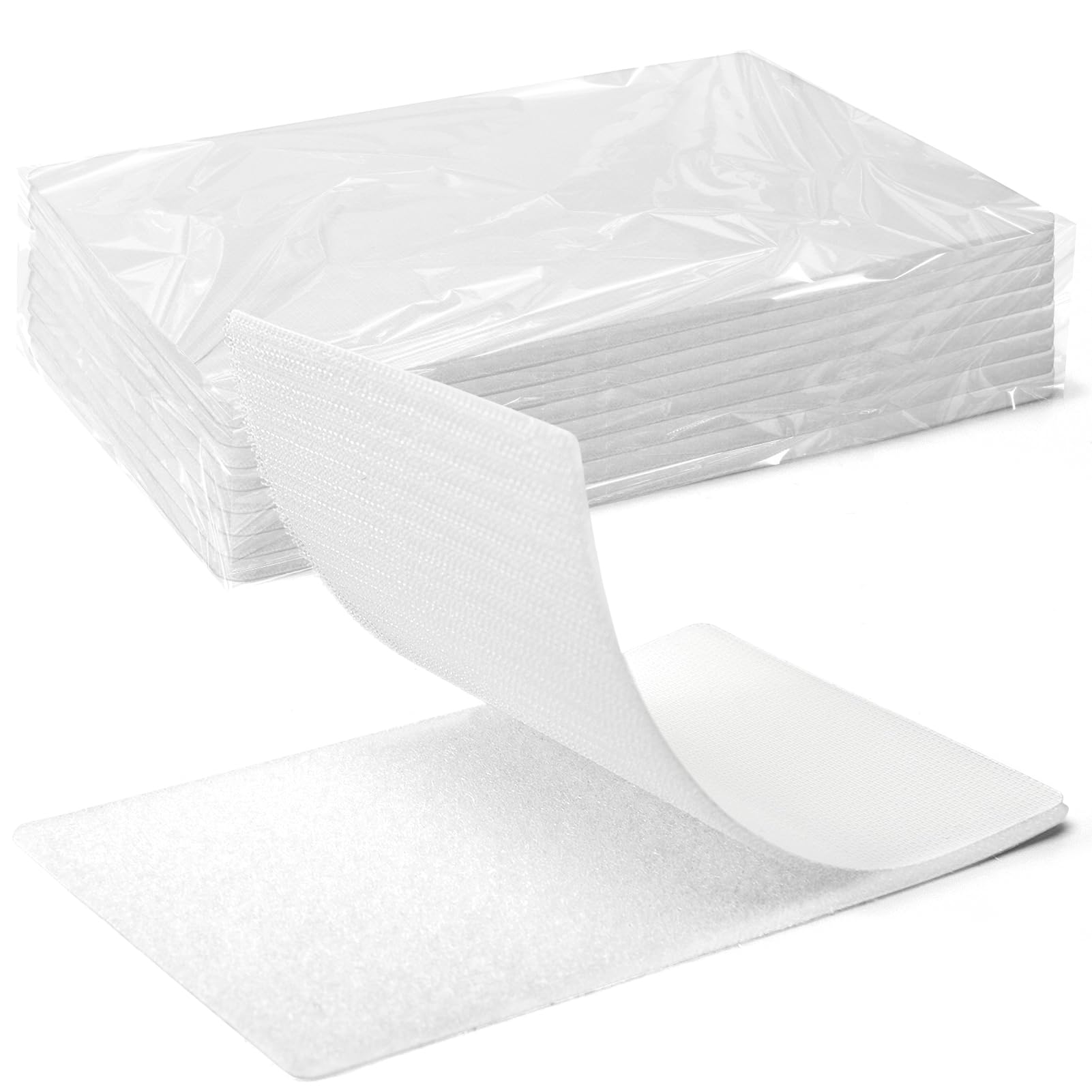 Art3d 8 Sets Hook and Loop Tape, 4"x 6" Sticky Back, Heavy Duty, White
