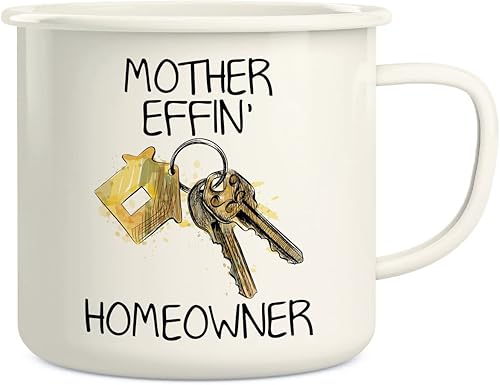 Miniatura 1 de Retreez Mother Effin Homeowner - Taza de café de acero inoxidable esmaltado de 16 onzas para campamento, fogata, divertido sarcasmo, regalos de
