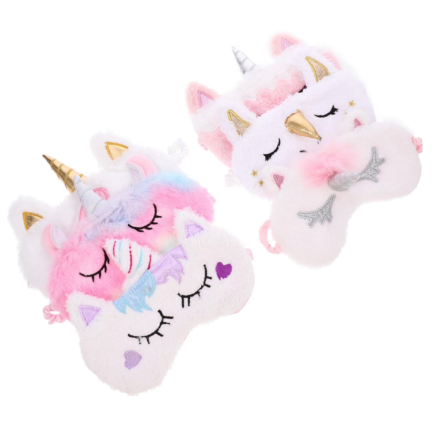 FOMIYES 3 Sätze Einhorn Augenklappe Schlafmaske Für Süßer Schlaf Schlafmaske Mit Kopfhörern Gesicht Augenmaske Schlafen Reise n-cartoon Baumwolle 6 Stücke * 3