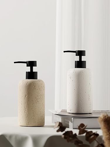 Miniatura 2 de Dispensadores de jabón de 13.5 fl oz, 13.5 onzas, 2 unidades de lujo para loción de manos y champú dispensador de jabón, botellas de bomba de jabón