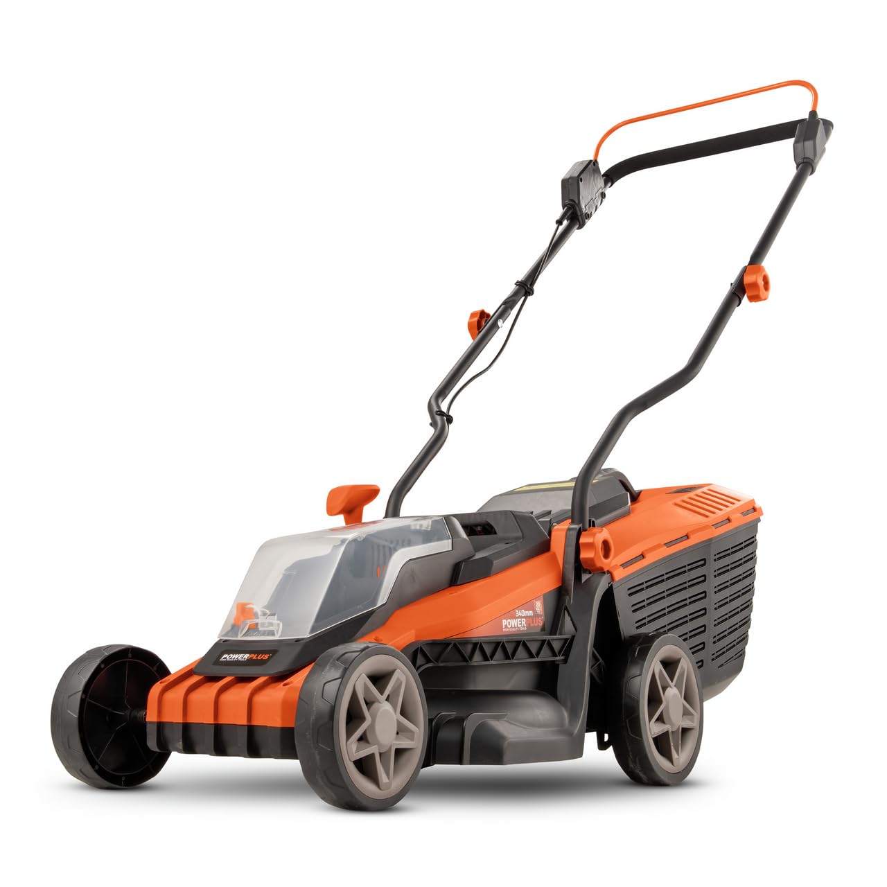 POWER plus Dual Power POWDPG75561-20 V, kosiarka akumulatorowa o średnicy 340 mm, bez baterii i ładowarki, z uchwytem na trawę i tylnym wyrzutem