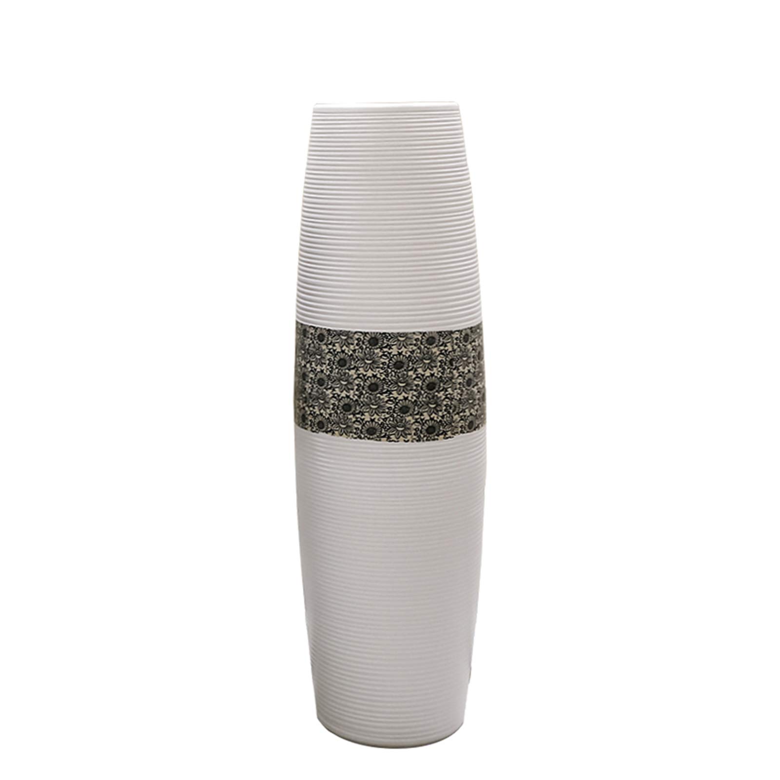 asdchZen Vintage Large Vase, Hotel Lobby Floor-Standing Decorative Vase Living Room Corridor Entrance Vase On The Ground Ballroom Decoration Vase,15 * 80CM
