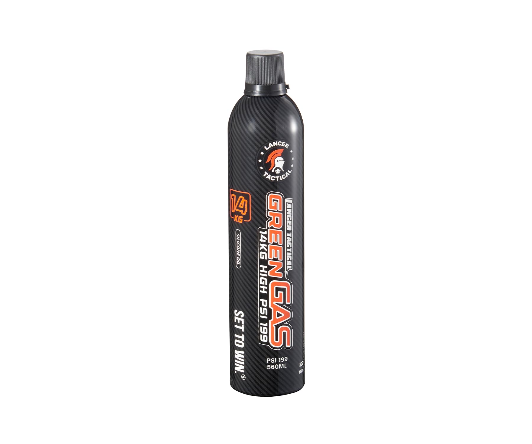 Lancer Tactical 560ml/18.9oz 14kg Powerful Airsoft Green Gas High PSI G-1200 Classic Can (Silicone Oil)