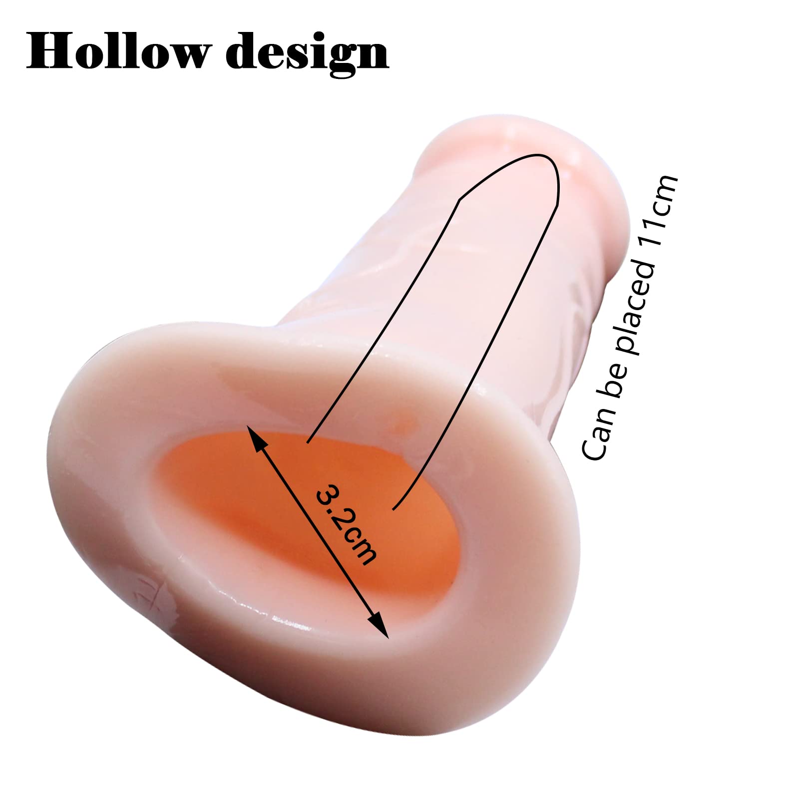 Consolador con correa BDSMJOY, fundas para pene, tanga ajustable con consolador hueco, extensor de pene para hombres, masturbador de réplica de pene para juegos de rol. (S)