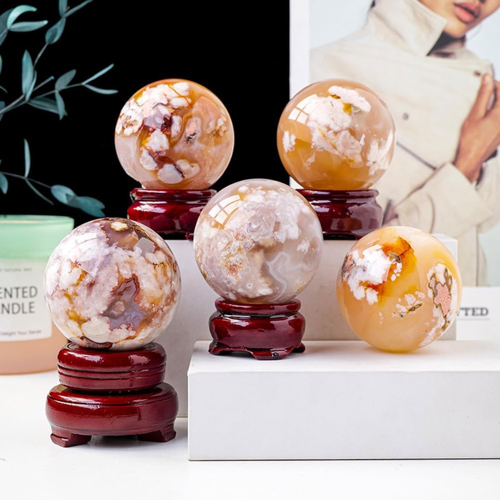 Agate Crystal Sphere – Agate Ore Raw Stone Crystal Ball for Feng Shui, Christmas Decor and Home Decoration,45~50cm