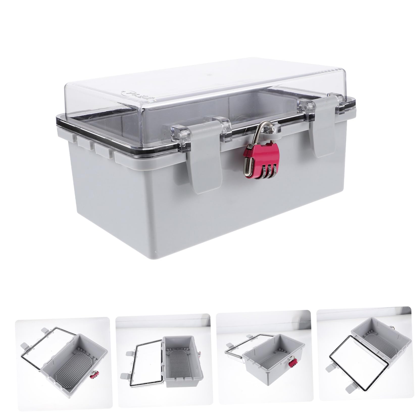 NUOBESTY Caja de Conexiones para Exteriores Tapa Transparente, Caja Eléctrica de Abs Resistente Intemperie, Protección contra Lluvia para Enchufes, Tamaño 210x130x110 Mm, Uso Eléctrico