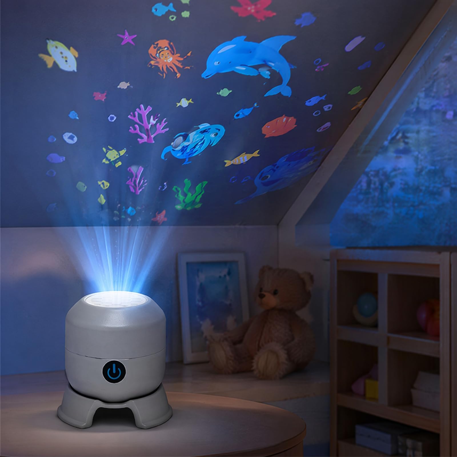 Dynamic Rotating LED Projector Light, 2-in-1 LED Ocean Light Projector