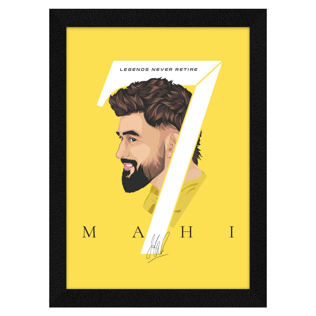 ArtX Wood Paper MS Dhoni Motivational Quotes Rectangular Wall Frames, Inspiring Quotes For Home, Office And Study Room Decor, Multicolor Framed Posters, A4, Set Of 1, 10x13 inch