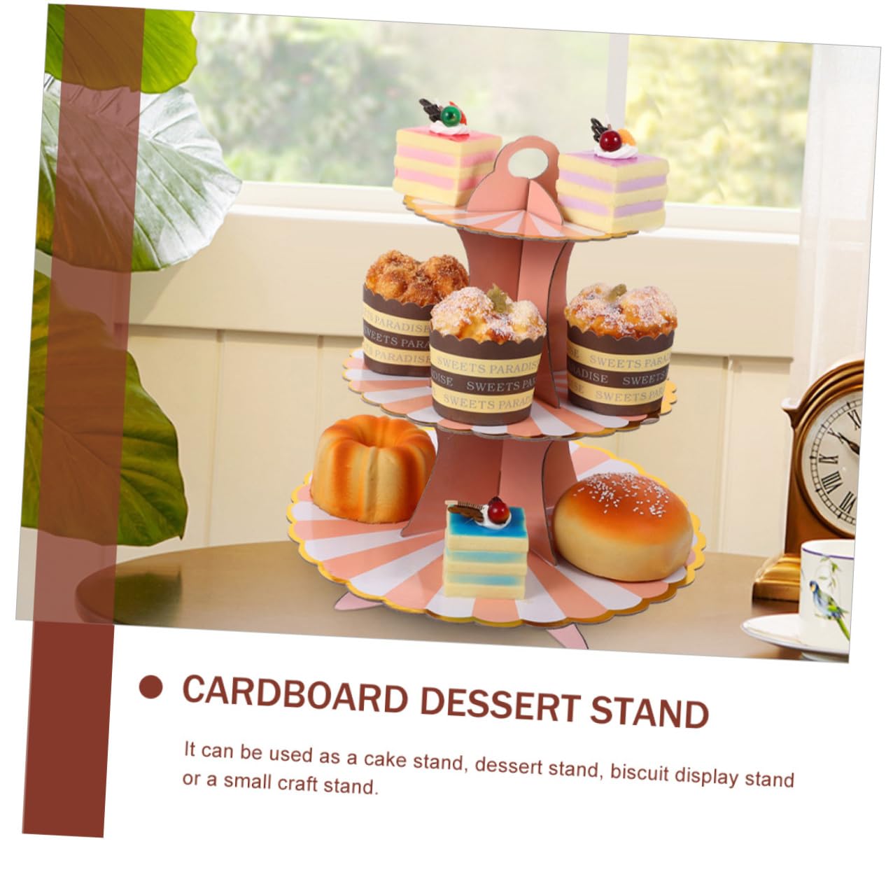 Alipis 2pezzi Stand Per Dessert Carta Tre Elegante Vassoio Per Cupcake e Torte Per Feste e Matrimoni Di Espositori Riutilizzabile