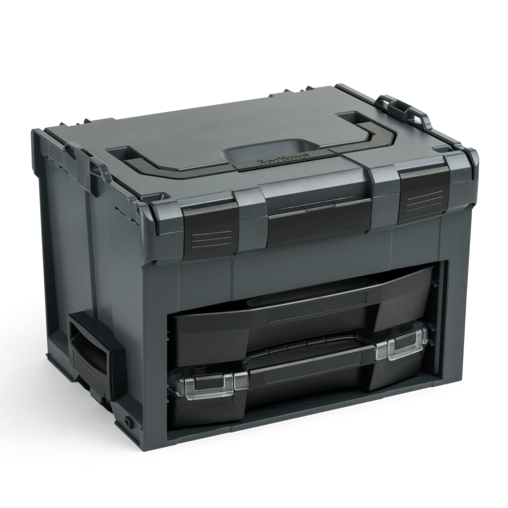L-BOXX Sortimo walizka na elektronarzędzia LS-Boxx 306 w kolorze antracytowym | z pustym zestawem i-Boxx 72 i pustą szufladą LS 72 | L-BOXX walizka na elektronarzędzia pusta | Kompatybilna z LBoxx