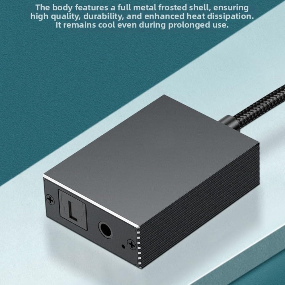 USB-Audio-Konverter auf 3,5 mm und optischen Ausgang, unterstützt PC-Audio-Geräte, kompaktes Aluminium-Legierungs-Design für zuverlässige Klangübertragung (0,2 Meter)