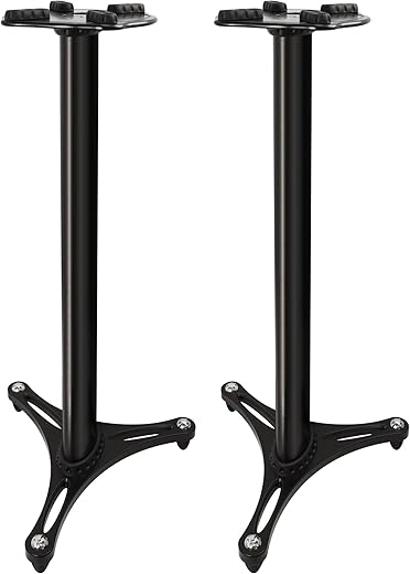 Ultimate Support MS-90/36B MS Series Professional Column Studio Monitor Stand with Non-marring Decoupling Pads - 36"/Black