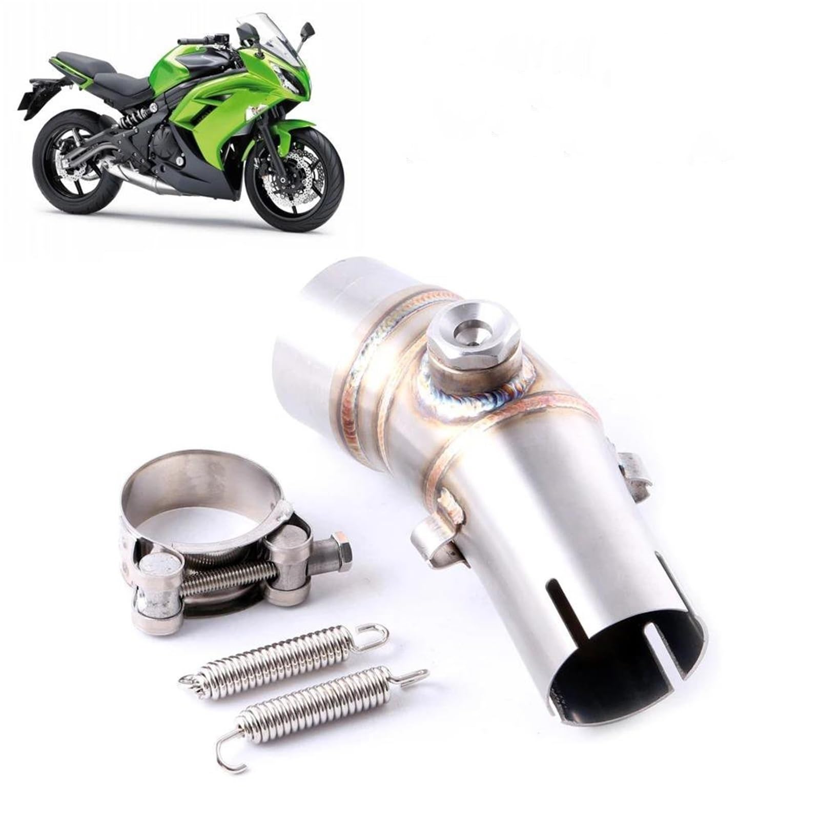 Système D'échappement Complet pour Moto Silencieux Compatible avec pour Kawasaki ER6N ER6F pour Ninja 650R Z650 pour VERSYS 650 2012-2020