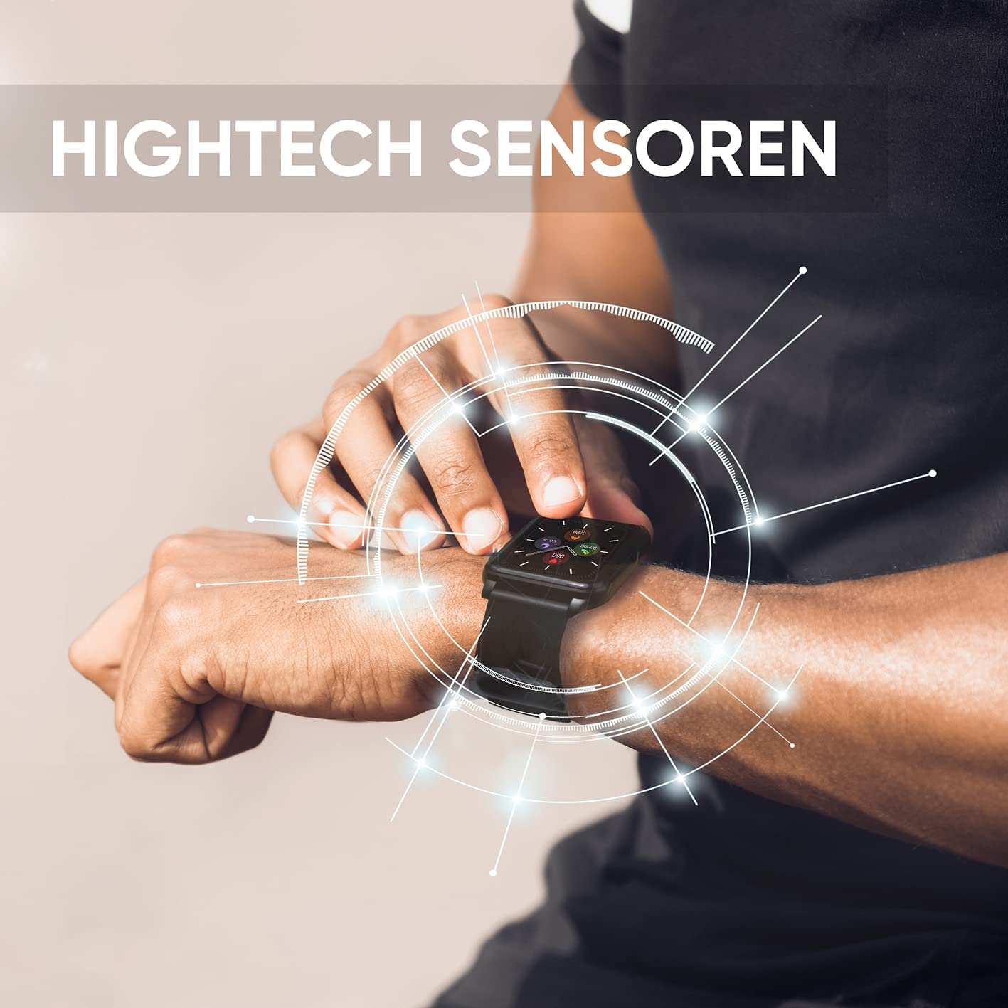 HEYRO FIT 21 – Fitness Wearable zegarek na rękę z Bluetooth i licznymi funkcjami, m.in. pomiar ciśnienia krwi, pulsometr, EKG, PPG, licznik kalorii i krokomierza