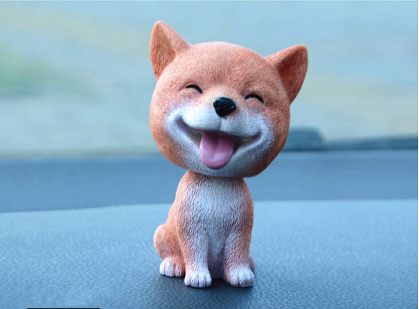 RSPrime Car Nodding Dog Doll Cute Dog Ornaments Shaking Bobble Head Bobbing Head Dogs Puppy Car Interior Dashboard Decoration Cute Dog Ornaments Creative Gifts for Car and Home Desk Docoration(Shiba)