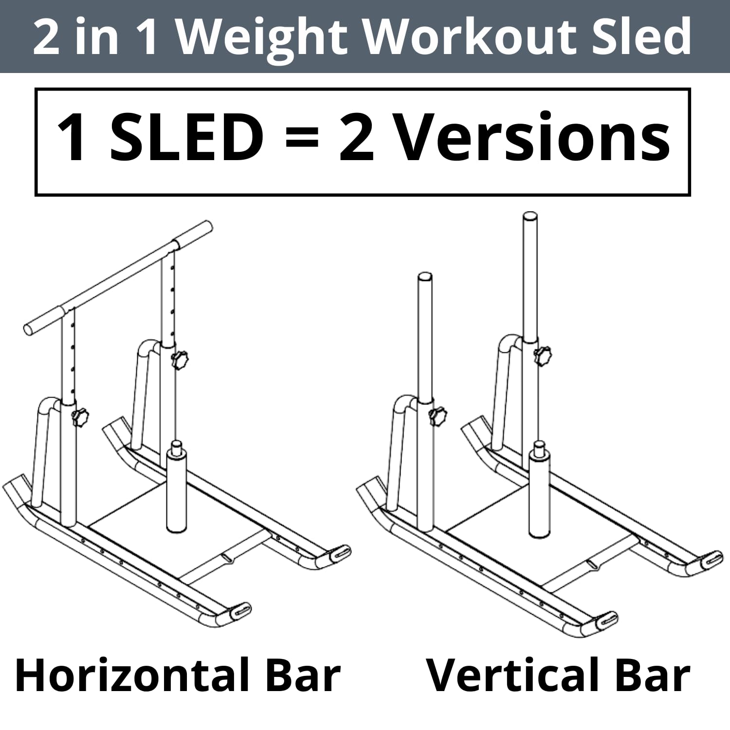 Weight Sled for Training Outdoor/Indoor, Workout Sled Push Pull Weighted Sled Football Speed Fitness Exercise Gym Equipment. Muscle Strength & Explosive Power.Adjust Height Suit for 1”&2” Weight Plate
