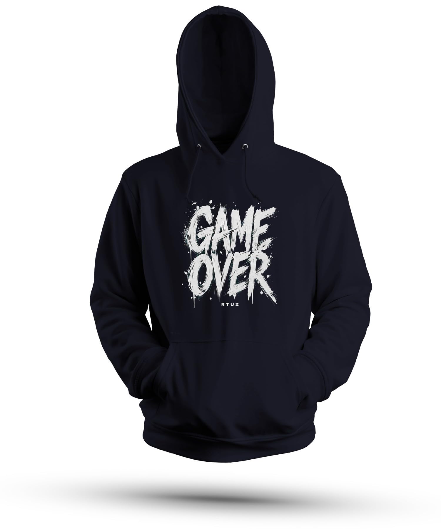 Felpa con cappuccio divertente con scritta "Game Over Gamer Gamer" | Console per videogiochi Arcade Nerd Geek Controller Splatter Distressed Urban Pennello Scrittura Compleanno PC