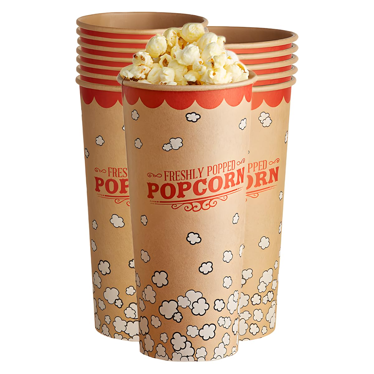 SunSierra 1000 Pack, 24 oz. Popcorn Cups, Commercial Popcorn Buckets, Perfect for Movie Night, Parties, Cinema, Carnival