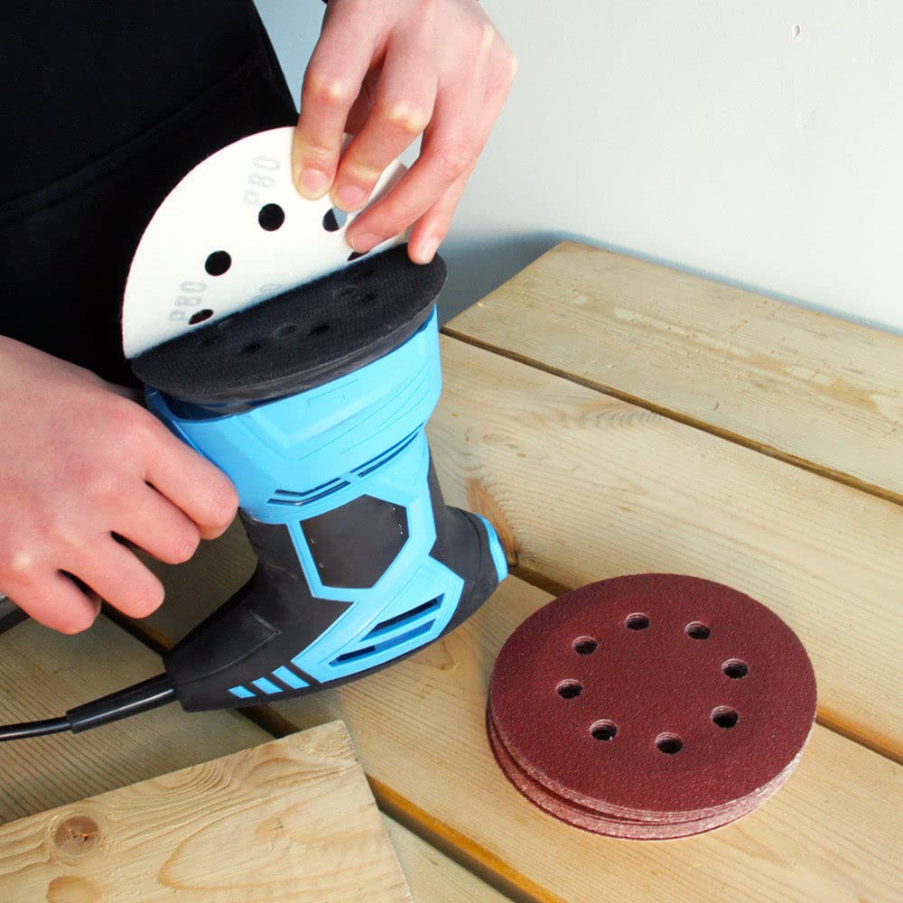 100pcs 125mm 5" Abrasive Sandpaper Sanding 8 Hole Disc Hook & Loop Sand Paper Grits 60~1500 for Polish Tools Accessories,h,Mixed
