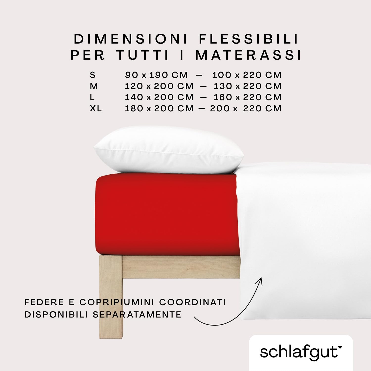 Schlafgut Pure Lenzuolo Con Angoli In Cotone Biologico 95% - Elasticizzato E Liscio - Sand Mid, S (90x190/100x200 Cm) - 2