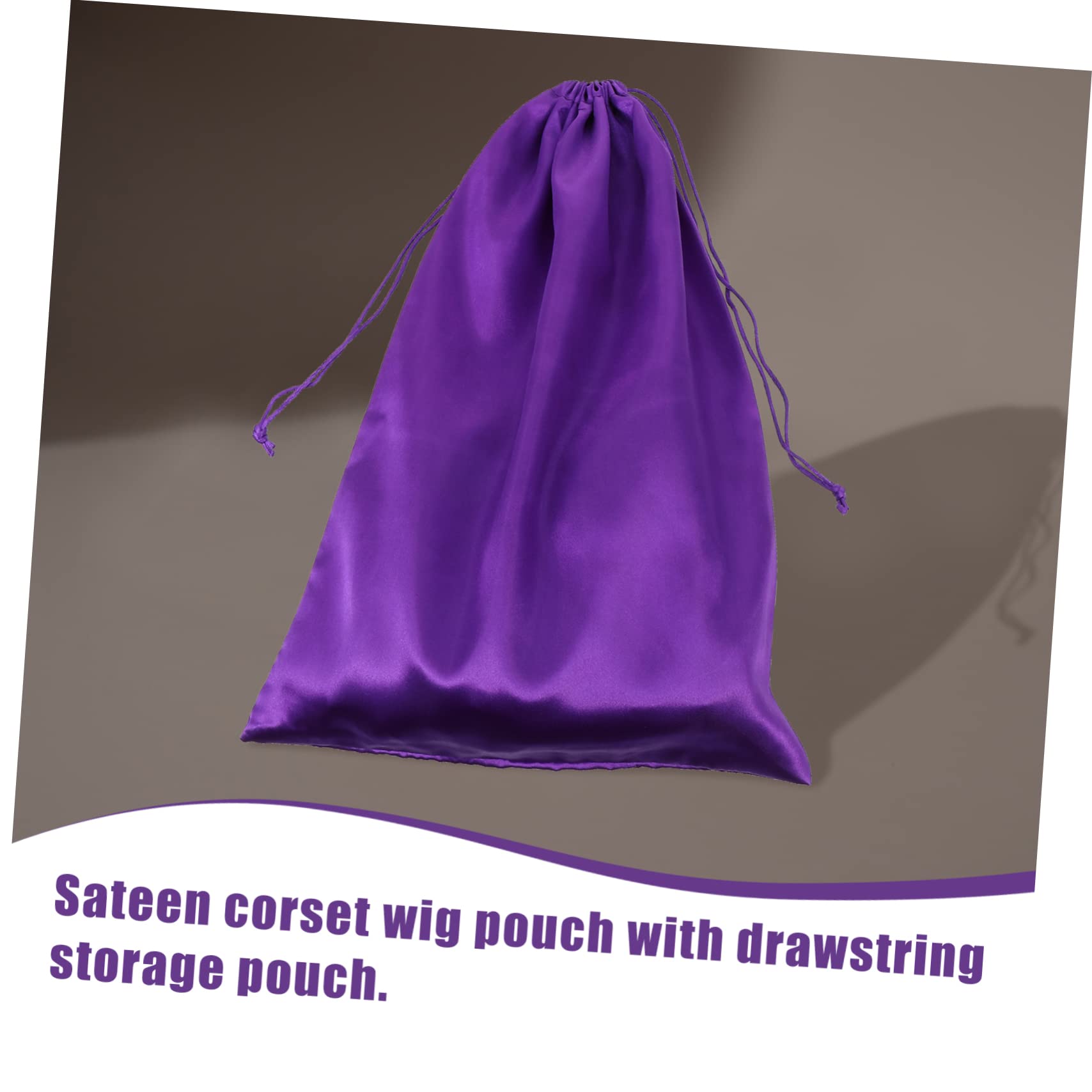 Perückenbeutel 10 Stück aus Satin mit Kordelzug in Violett
