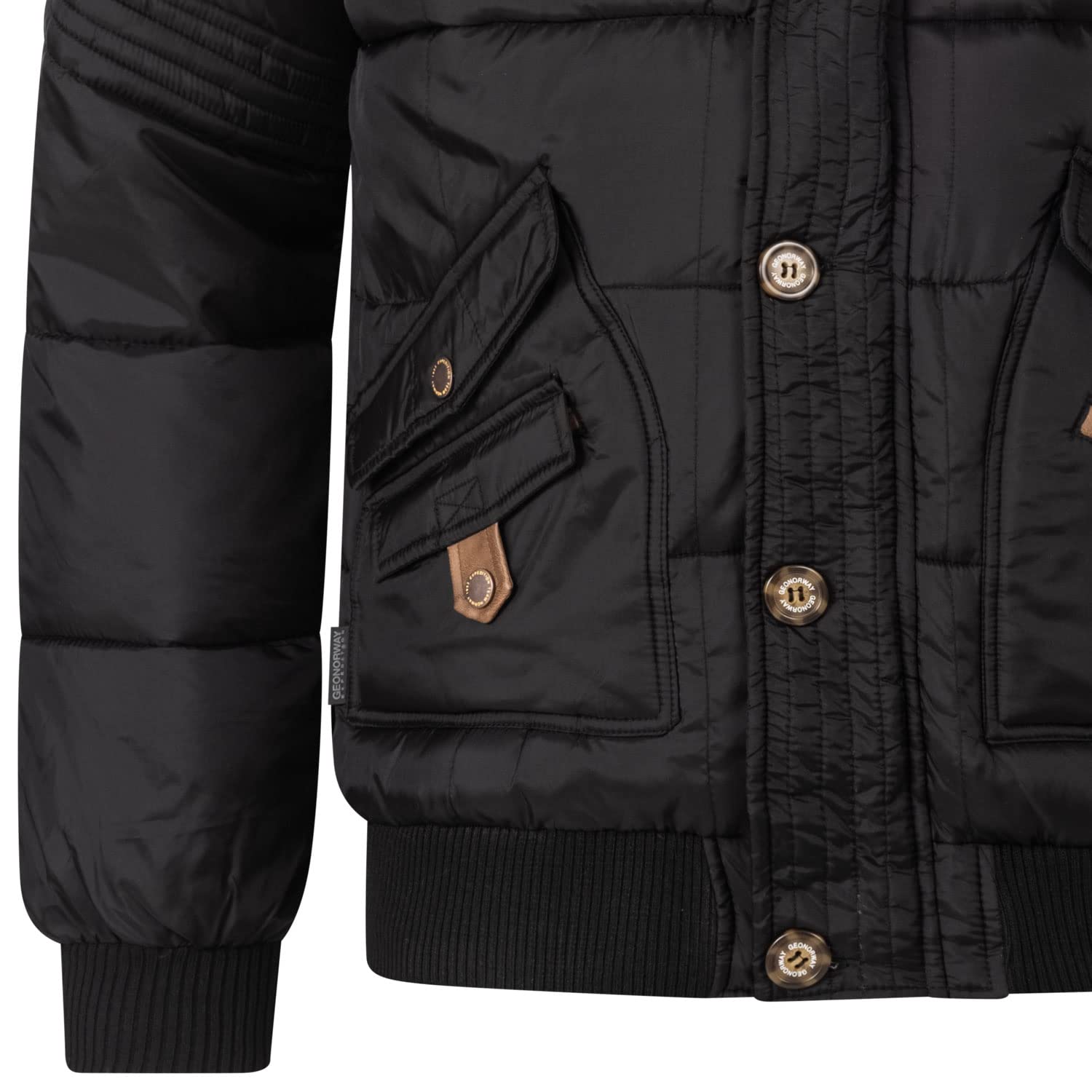 Geographical Norway Veste d'hiver matelassée pour homme - Anorak chaud doublé - Veste de ski d'extérieur pour l'hiver et l'automne avec bonnet UD