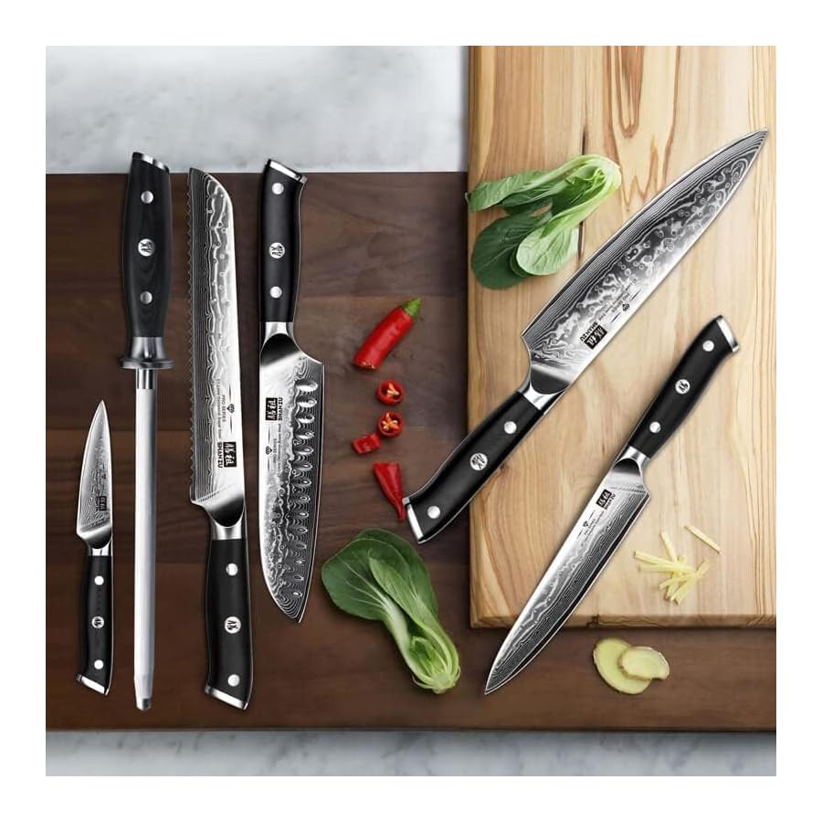 SHAN-ZU-Damascus-Kitchen-Knife-Set-7-Piece-Professional-Knife-Sets-for-Chefs-Japanese-Super-Steel-Damascus-Kitchen-Knife-Set-With-G10-Handle-Knife-Block-Set SHAN ZU Damascus Kitchen Knife Set, 7-Piece Professional Knife Sets for Chefs, Japanese Super Steel Damascus Kitchen Knife Set With G10 Handle Knife Block Set