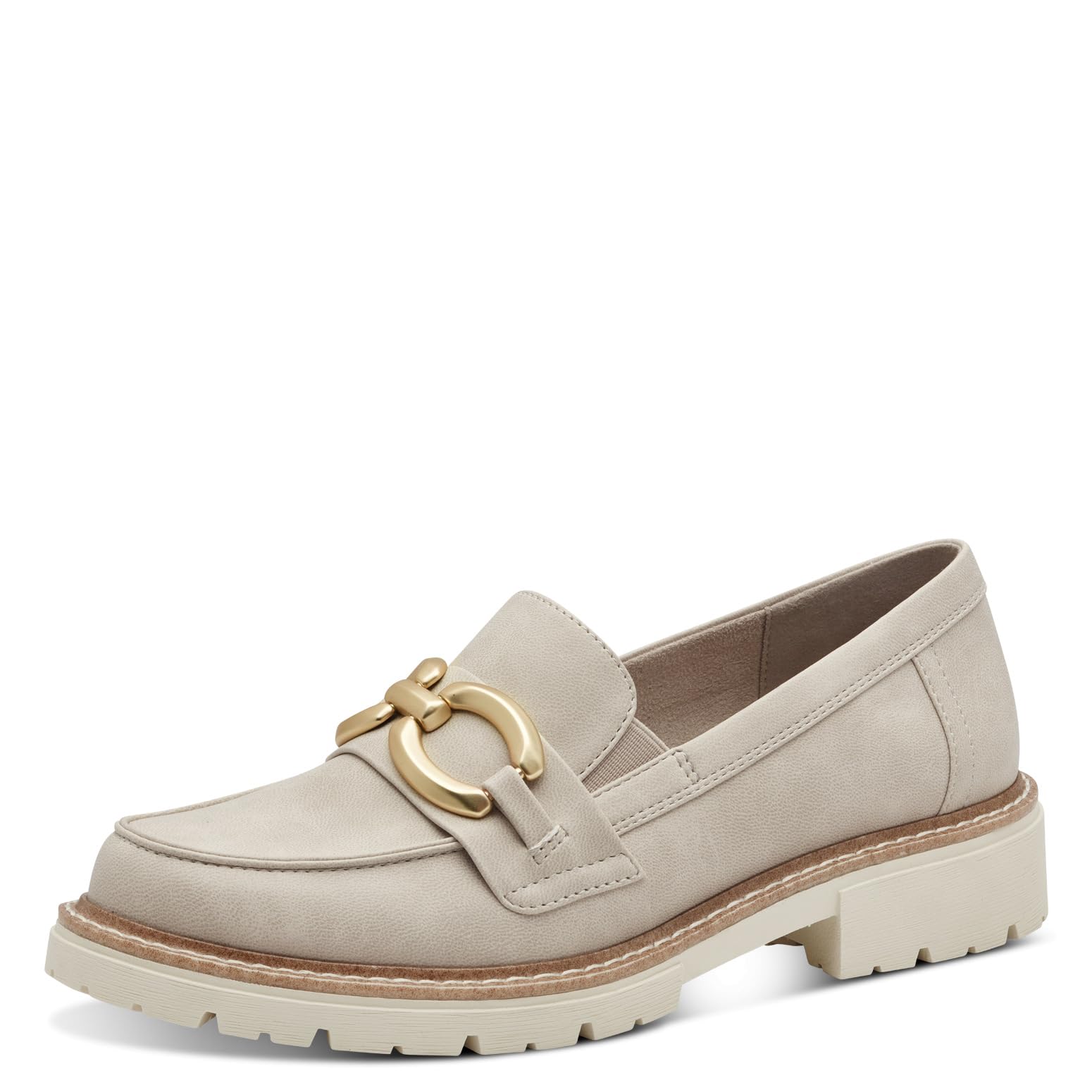 Jana Women’s Slip-Ons with Block Heel Vegan, Beige, 7,5 UK