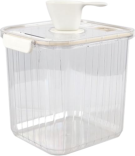 Recipiente hermético transparente para arroz de 22 libras con taza medidora, contenedor de almacenamiento de arroz sellado, sin BPA, 1 paquete