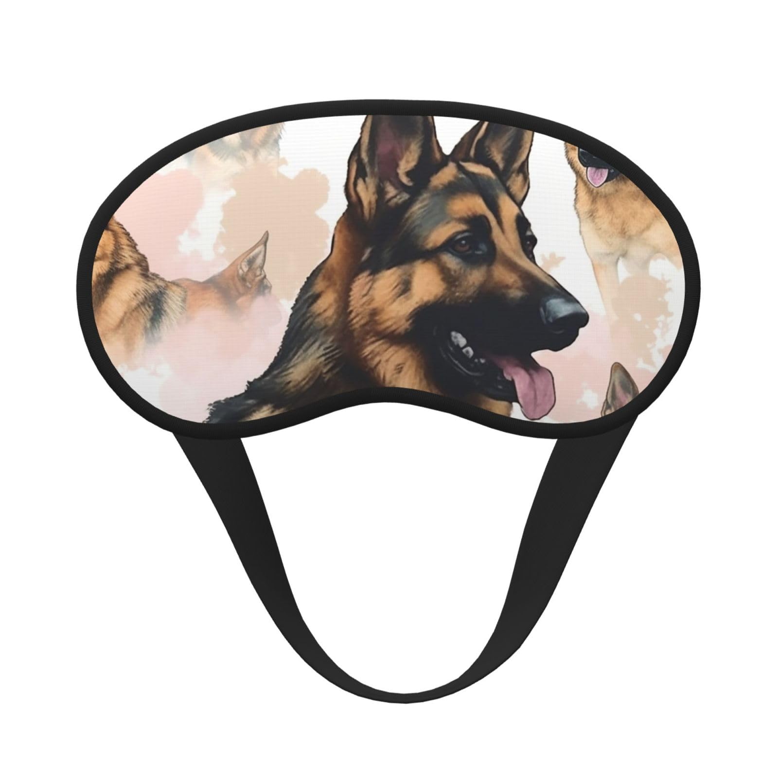 Sleep Mask for Side Sleeper Silk Sleeping Eye Masks with Elastic Strap Super Soft Eye Sleep Shade Cover German Shepherd Dog Lovers Blackout Night Blindfold for Women Men Travel