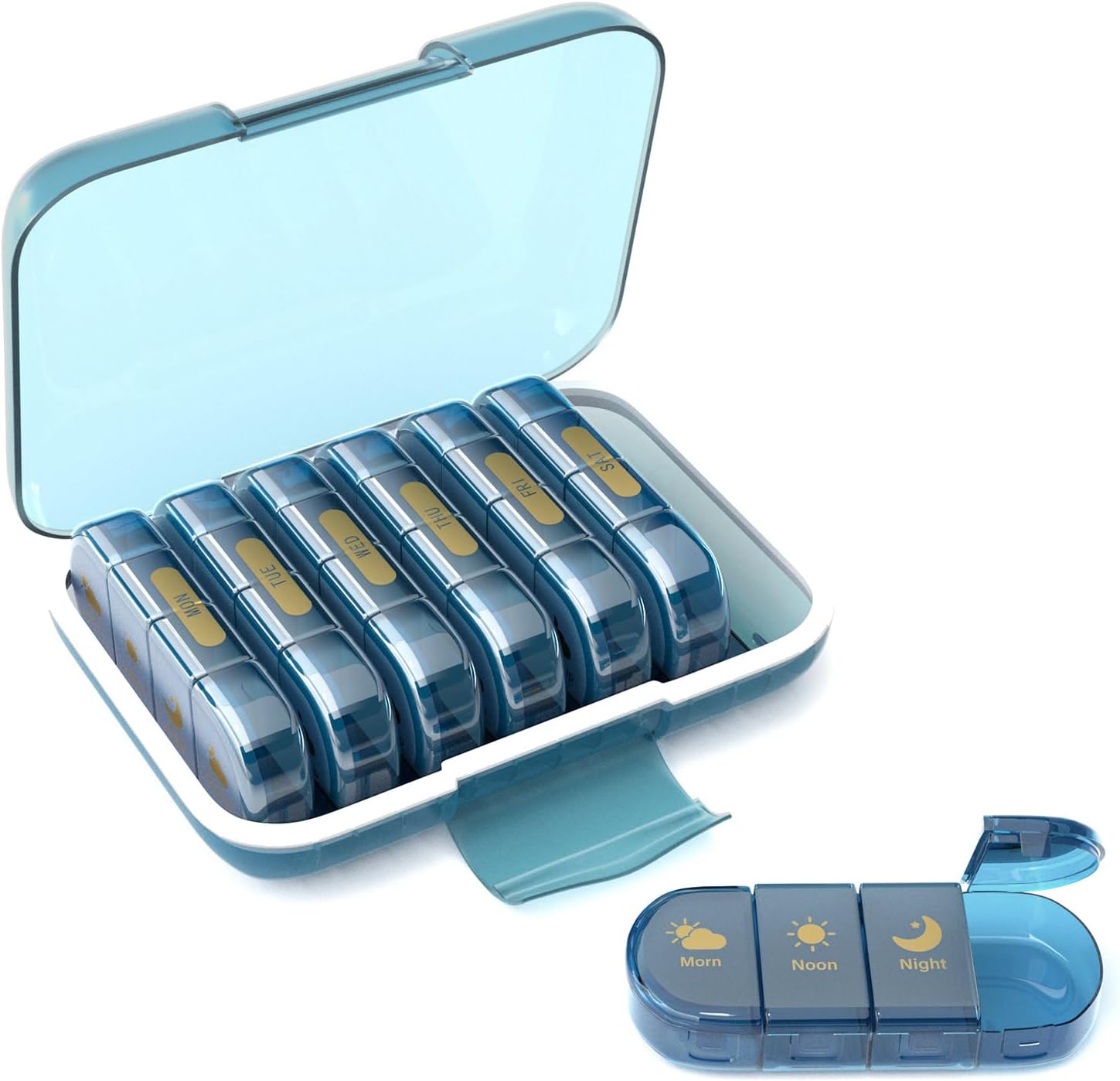 Amazon.com: Codcaw Weekly Pill Organizer 4 Times a Day, 7 Day Pill Box ...