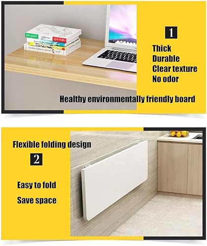 Miniatura 3 de Banco de trabajo montado en la pared para colgar en la pared, mesa plegable de madera maciza, mesa de cocina plegable pequeña, mesa de cocina