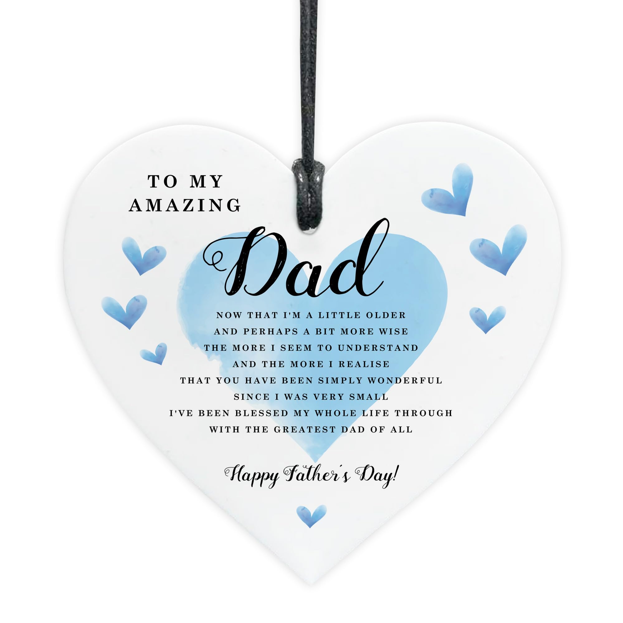 Red Ocean Dad Fathers Day Hanging Heart Gift For Dad From Daughter Son Happy Father's Day Gifts For Him Gift Fathers Novelty