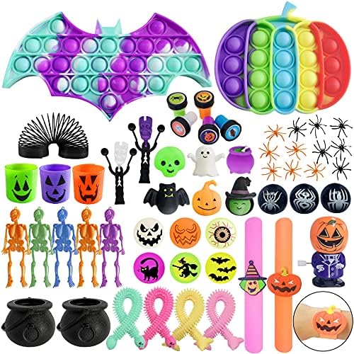 54 Pack Halloween Sensory Pop Packs Simple Mini Pop Dimple Toys for Kids Adults Autism Special Stress Relief and Anti-Anxiety Toys Assortment Party Favors Halloween Goodie Bags