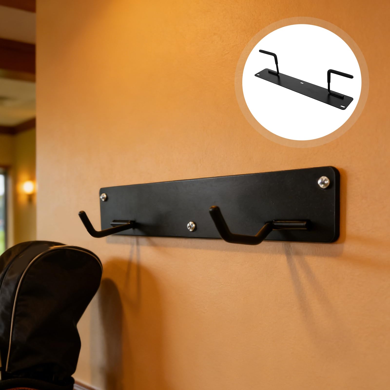 Supporto da per Sacche da Golf Nero in al Carbonio Facile Installazione e Applicazione Versatile per Attrezzatura in Casa e Spogliatoio