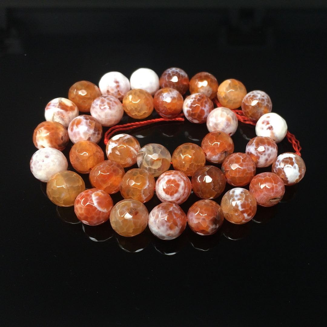 Matte Orange Sunset 8mm Round Crackle Dragon Agate Semi Precious Beads Per Strand - Dry Gulch Beads & Jewelry - Foto 6
