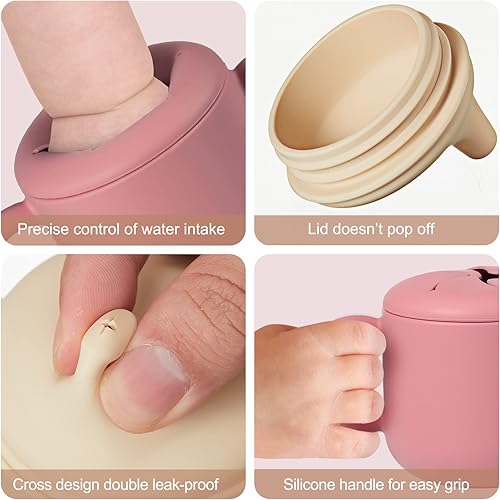 Miniatura 4 de 2 tazas de silicona para aperitivos y 2 tazas de silicona para bebés y niños contenedor de alimentos a prueba de derrames taza de entrenamiento para