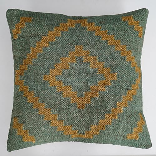 Shubhlaxmifashion Indian Vintage Kilim Square Pillow Cover 18X18 Pillows Boho Ethnic Cushion Cover, Decorative Throw Pillows Cases by Shubhlaxmifashion - Used condition - US$17.61
