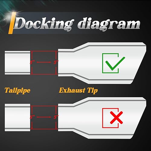 Miniatura 6 de 5" entrada 7" salida 15" longitud total pulido diesel universal acero inoxidable enrollado borde cola puntas atornilladas