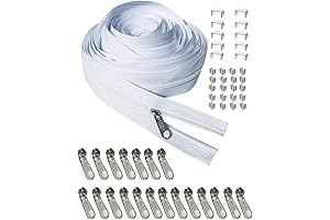 JOSDIOX Zipper by The Yard #3 White Sewing 10 Yard Long Zipper...