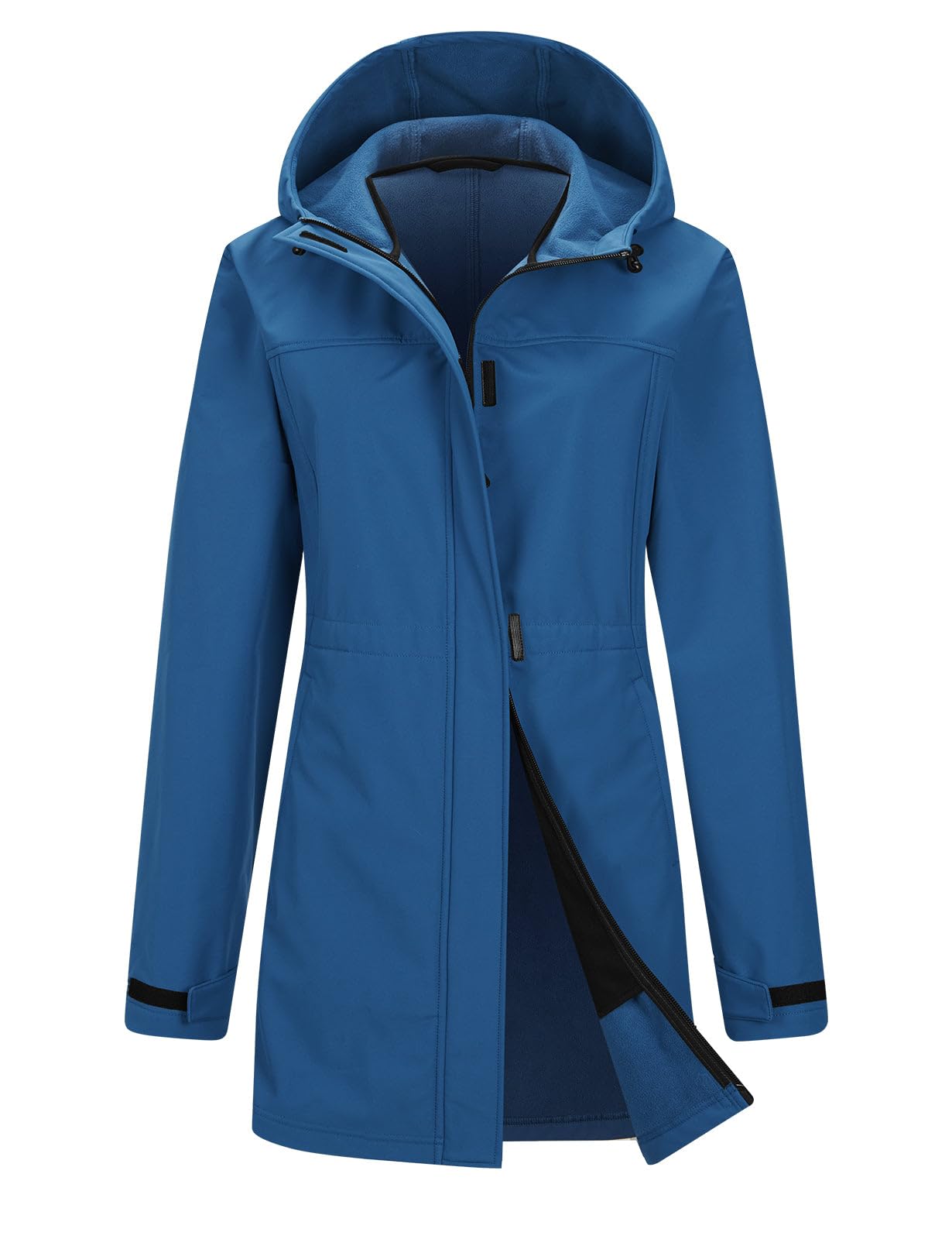 baleaf Giacca da donna foderata in pile Softshell giacca lunga impermeabile leggera impermeabile giacca a vento da donna giacca lunga per escursionismo