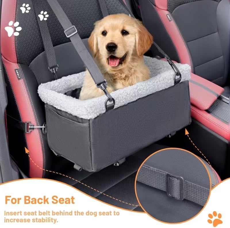 Miniatura 7 de UNICITII Asiento de automóvil para perros pequeños, asiento elevador para perros con marco de metal, asiento elevador para mascotas, cachorros,