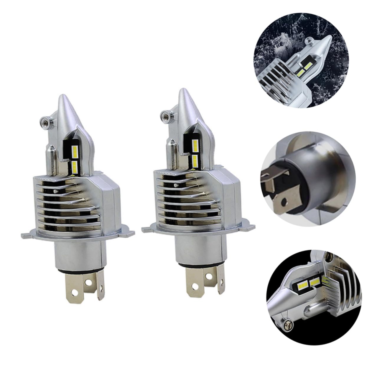 Lampadina LED H4 30w per Auto, 2 Pezzi, Alta Luminosità