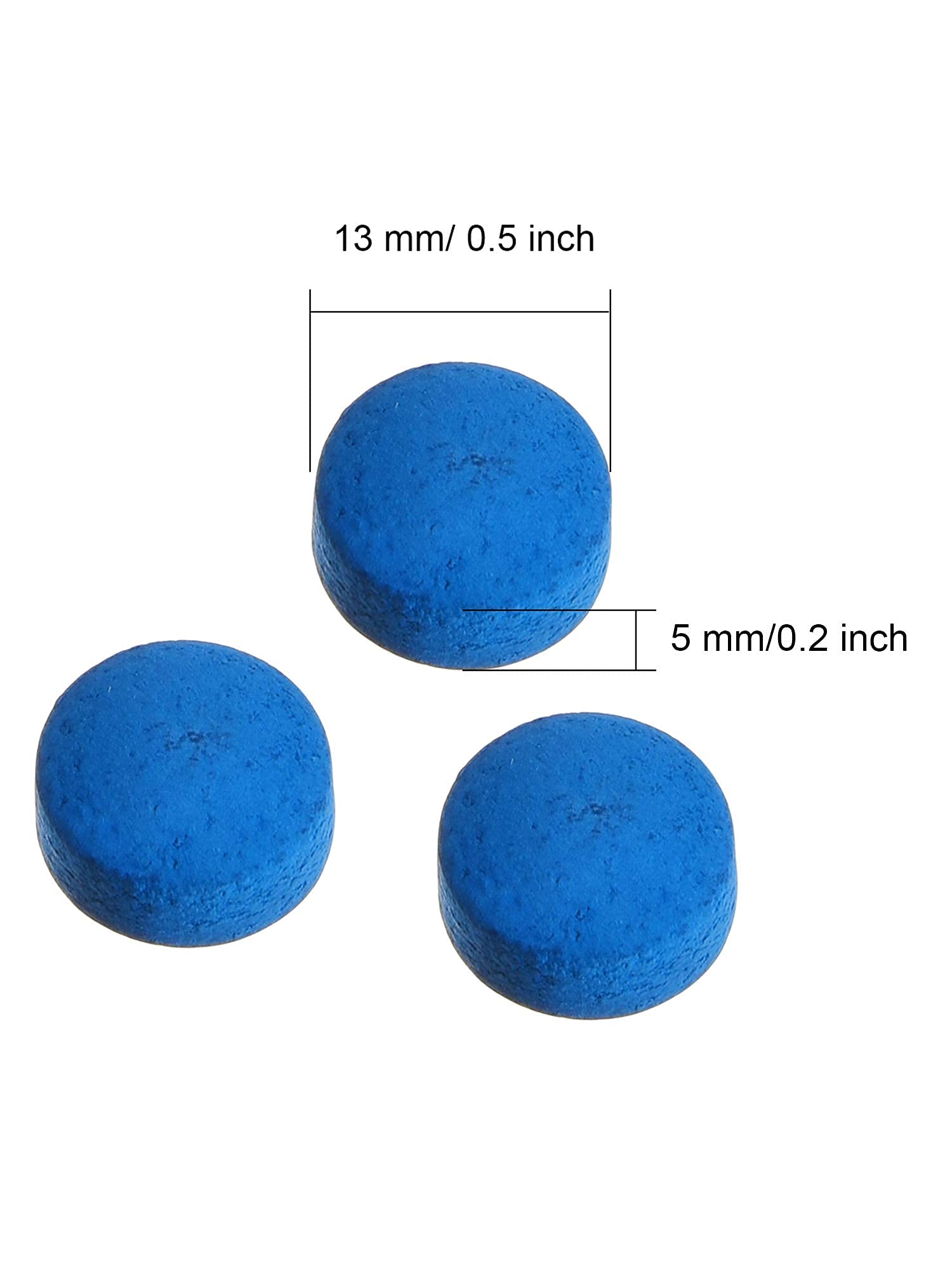 20 pezzi di ricambio punte per stecca da biliardo da 13 mm con scatola per stecca da biliardo e da biliardo, blu