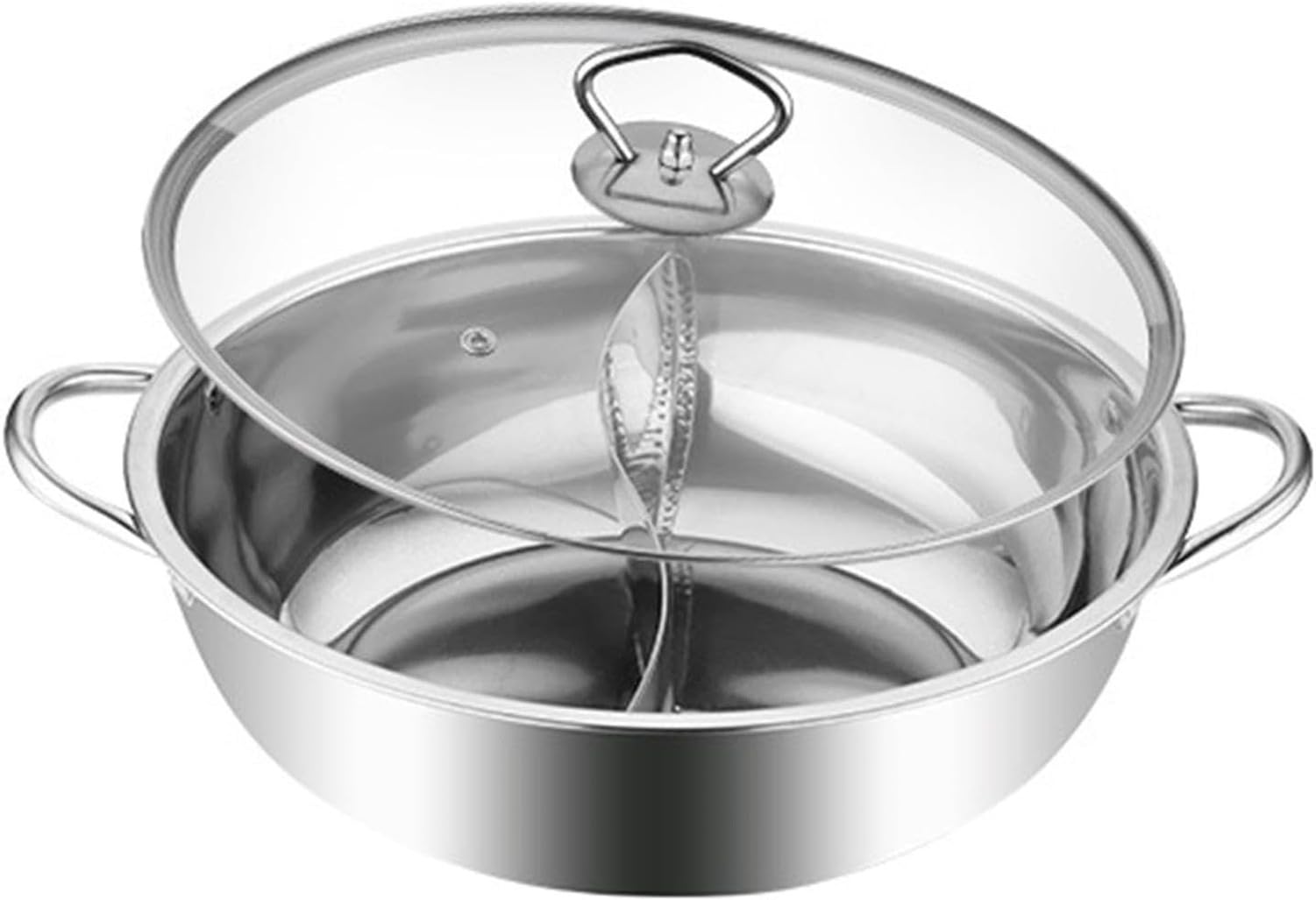 Hot Pot Topf Ramen Kochtopf mit Transparentem Deckel und Löffeln, Herdplattengeeignet für Reisen, Zuhause & Camping, 36cm, Schmortopf