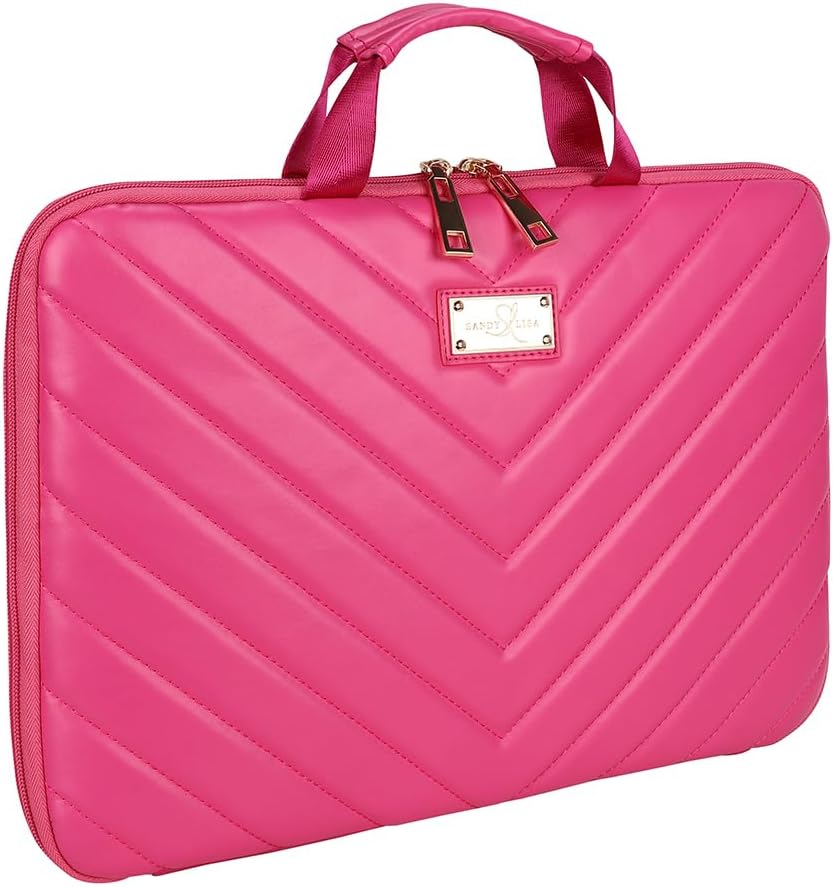 Sandy Lisa 14 Inch Laptop Sleeve, Chevron Printed Protective Case with Buttery Soft Anti-Scratch Lining