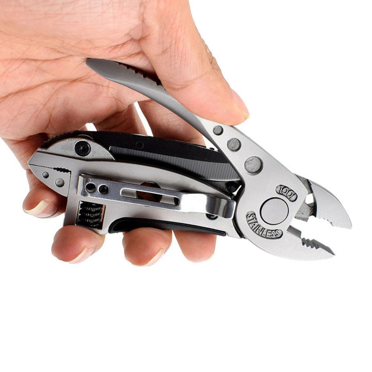 OUNONA 2 pièces Pince Multifonction Inoxydable Pinces de Poche Verrouillables pour Camping Survie et Bricolage Outil Portable Compact et Résistant à Eau
