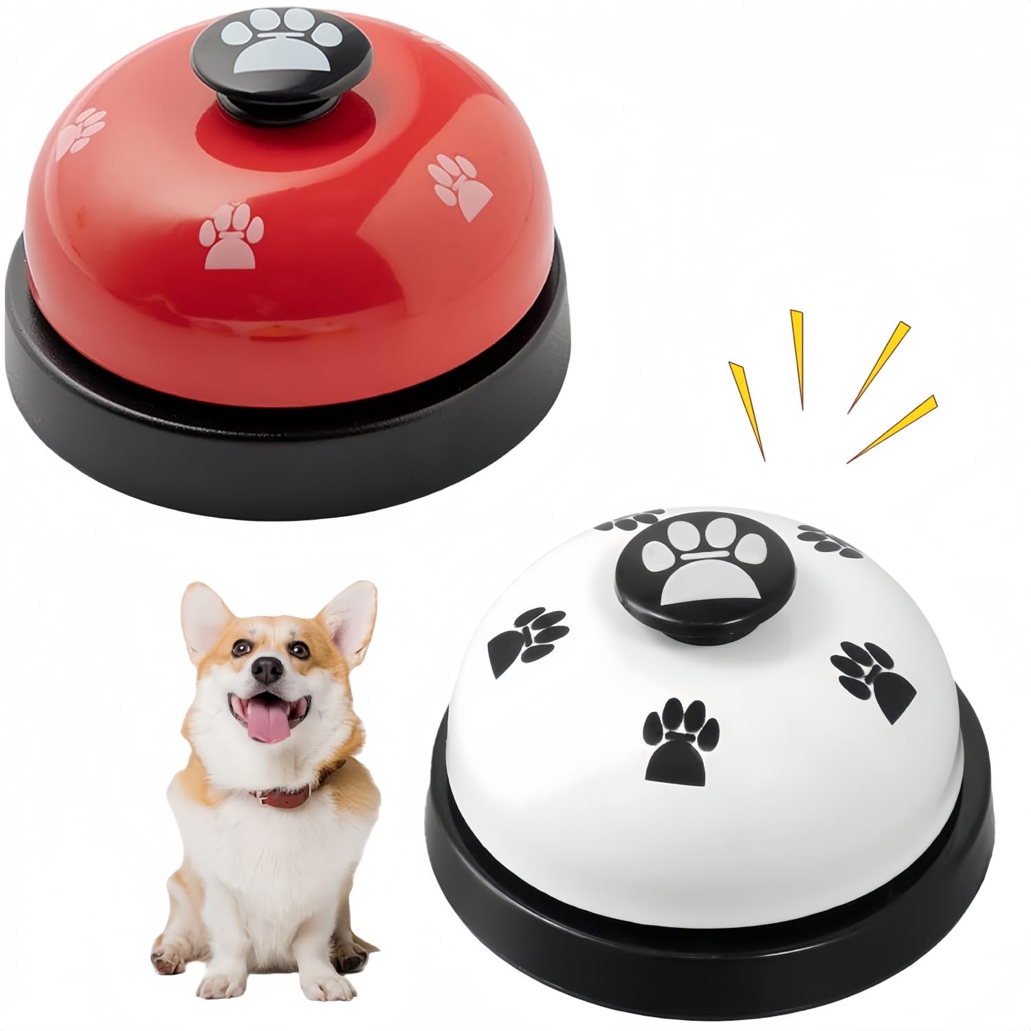 QHFlashbuy Dog Pet Training Bells,2 Pack Pet Bells for Dogs To Ring Go Outside,Pet Bell Desk Bell Call Bell for Dog Toilet Training Bell Interaction Bell